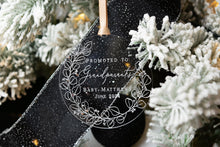Load image into Gallery viewer, Acrylic Personalized Promoted to Grandparents Ornament - Eucalyptus Wreath Design