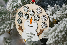 Load image into Gallery viewer, Personalized Family Snowman Ornament - Christmas Gift for Family - Christmas Gift for Grandmother