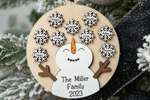 Load image into Gallery viewer, Personalized Family Snowman Ornament - Christmas Gift for Family - Christmas Gift for Grandmother