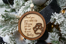 Load image into Gallery viewer, Personalized Wooden Dog or Cat Memorial Ornament - Pet Bereavement Gift