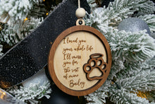 Load image into Gallery viewer, Personalized Wooden Dog or Cat Memorial Ornament - Pet Bereavement Gift