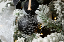 Load image into Gallery viewer, Personalized Acrylic Engaged Names with Date Ornament