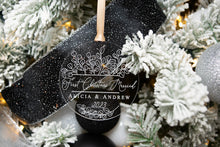 Load image into Gallery viewer, First Christmas Married Ornament with Names and Year - Eucalyptus Ornament