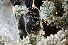 Load image into Gallery viewer, Personalized Our First Christmas Married Ornament - Leaves and Twig Shape