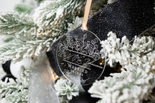 Load image into Gallery viewer, Acrylic Mr and Mrs Last Name Married Ornament with Eucalyptus Frame