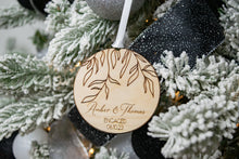 Load image into Gallery viewer, Wooden Willow Branch Engaged Ornament with Names and Date