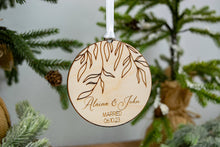 Load image into Gallery viewer, Wood Willow Branch Married Ornament with Names and Wedding Date