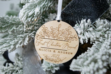 Load image into Gallery viewer, First Christmas Married Ornament - Eucalyptus Design