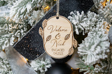 Load image into Gallery viewer, Personalized Engaged Ornament - Leaf and Twig Shaped