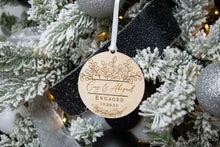 Load image into Gallery viewer, Wooden Personalized Engaged Ornament - Eucalyptus Design
