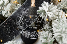 Load image into Gallery viewer, Personalized Acrylic Promoted to Aunt and Uncle Ornament - New Baby Announcement to Sister or Brother