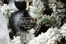 Load image into Gallery viewer, Personalized Acrylic Promoted to Aunt and Uncle Ornament - New Baby Announcement to Sister or Brother