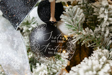 Load image into Gallery viewer, Acrylic Sister Est to Auntie Est Christmas Ornament - Christmas Baby Announcement for Sister