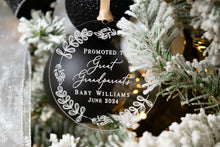 Load image into Gallery viewer, Personalized Clear Acrylic Promoted to Great Grandparents Ornament - Whimsical Wreath Design