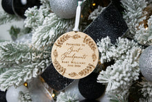 Load image into Gallery viewer, Wood Promoted to Great Grandparents Personalized Christmas Ornament - Whimsical Wreath Ornament