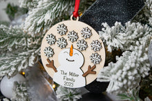 Load image into Gallery viewer, Personalized Family Snowman Ornament - Christmas Gift for Family - Christmas Gift for Grandmother