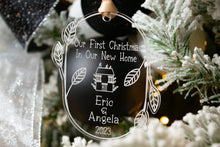 Load image into Gallery viewer, Acrylic Personalized Our First Christmas in Our New Home Ornament - Leaf and Twig Shaped