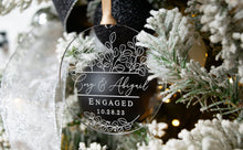 Load image into Gallery viewer, Personalized Acrylic Engaged Names with Date Ornament
