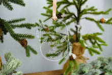 Load image into Gallery viewer, Personalized Our First Christmas Married Ornament - Leaves and Twig Shape