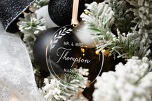 Load image into Gallery viewer, Acrylic Mr and Mrs Last Name Married Ornament with Wedding Date