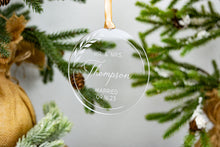 Load image into Gallery viewer, Acrylic Mr and Mrs Last Name Married Ornament with Wedding Date