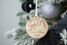 Load image into Gallery viewer, Wooden Willow Branch Engaged Ornament with Names and Date