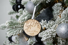 Load image into Gallery viewer, Wooden Willow Branch Engaged Ornament with Names and Date
