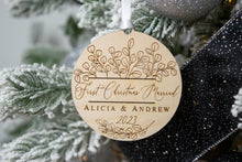 Load image into Gallery viewer, First Christmas Married Ornament - Eucalyptus Design