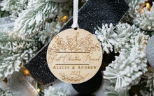 Load image into Gallery viewer, First Christmas Married Ornament - Eucalyptus Design
