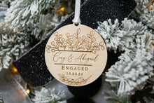 Load image into Gallery viewer, Wooden Personalized Engaged Ornament - Eucalyptus Design