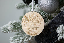 Load image into Gallery viewer, Wooden Personalized Engaged Ornament - Eucalyptus Design