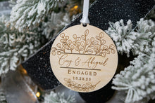 Load image into Gallery viewer, Wooden Personalized Engaged Ornament - Eucalyptus Design