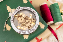 Load image into Gallery viewer, Bunny Baby&#39;s First Christmas Ornament, Personalized Name Ornament for Kids, Options for Babies and Children
