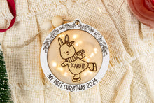 Load image into Gallery viewer, Bunny Baby&#39;s First Christmas Ornament, Personalized Name Ornament for Kids, Options for Babies and Children
