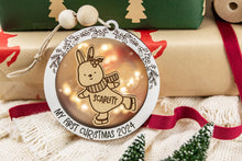 Load image into Gallery viewer, Bunny Baby&#39;s First Christmas Ornament, Personalized Name Ornament for Kids, Options for Babies and Children
