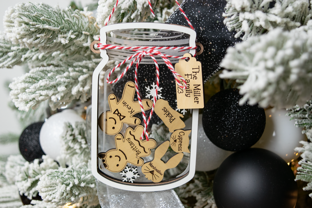 Personalized Gingerbread Shaker Family Christmas Ornament