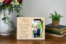 Load image into Gallery viewer, Mr and Mrs Last Name Willow Leaf Wedding Picture Frame
