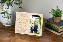 Load image into Gallery viewer, Mr and Mrs Last Name Willow Leaf Wedding Picture Frame
