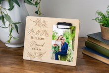 Load image into Gallery viewer, Mr and Mrs Last Name Willow Leaf Wedding Picture Frame
