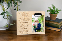 Load image into Gallery viewer, Mr and Mrs Last Name Willow Leaf Wedding Picture Frame
