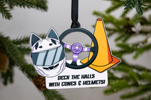 Load image into Gallery viewer, Deck the Halls with Cones &amp; Helmets Autocross Ornament 
