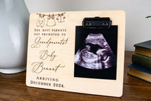 Load image into Gallery viewer, The Best Parents Become Grandparents Baby Pregnancy Announcement Ultrasound Picture Frame
