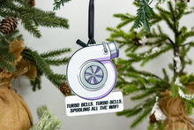 Load image into Gallery viewer, Turbo Bells, Turbo Bells, Spooling All The Way Christmas Ornament - Choose from Three Colors
