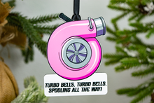 Load image into Gallery viewer, Turbo Bells, Turbo Bells, Spooling All The Way Christmas Ornament - Choose from Three Colors
