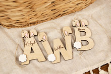 Load image into Gallery viewer, Bunny Letter Easter Basket Name Tag
