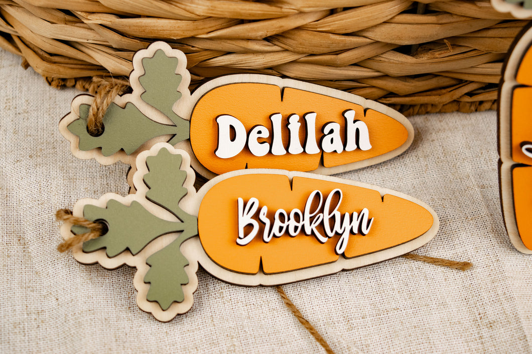 Carrot Name Easter Basket Tag