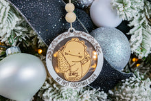 Load image into Gallery viewer, Dinosaur Baby&#39;s First Christmas Ornament, Personalized Name Ornament for Kids, Options for Kids or Babies
