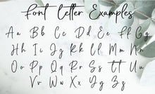 Load image into Gallery viewer, This chart shows the alphabet in a cursive script font 
