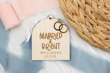 Load image into Gallery viewer, Personalized Married &amp; Bright Wedding Ring Arch Ornament, Wedding Gifts for Couple
