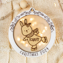 Load image into Gallery viewer, Bunny Baby&#39;s First Christmas Ornament, Personalized Name Ornament for Kids, Options for Babies and Children
